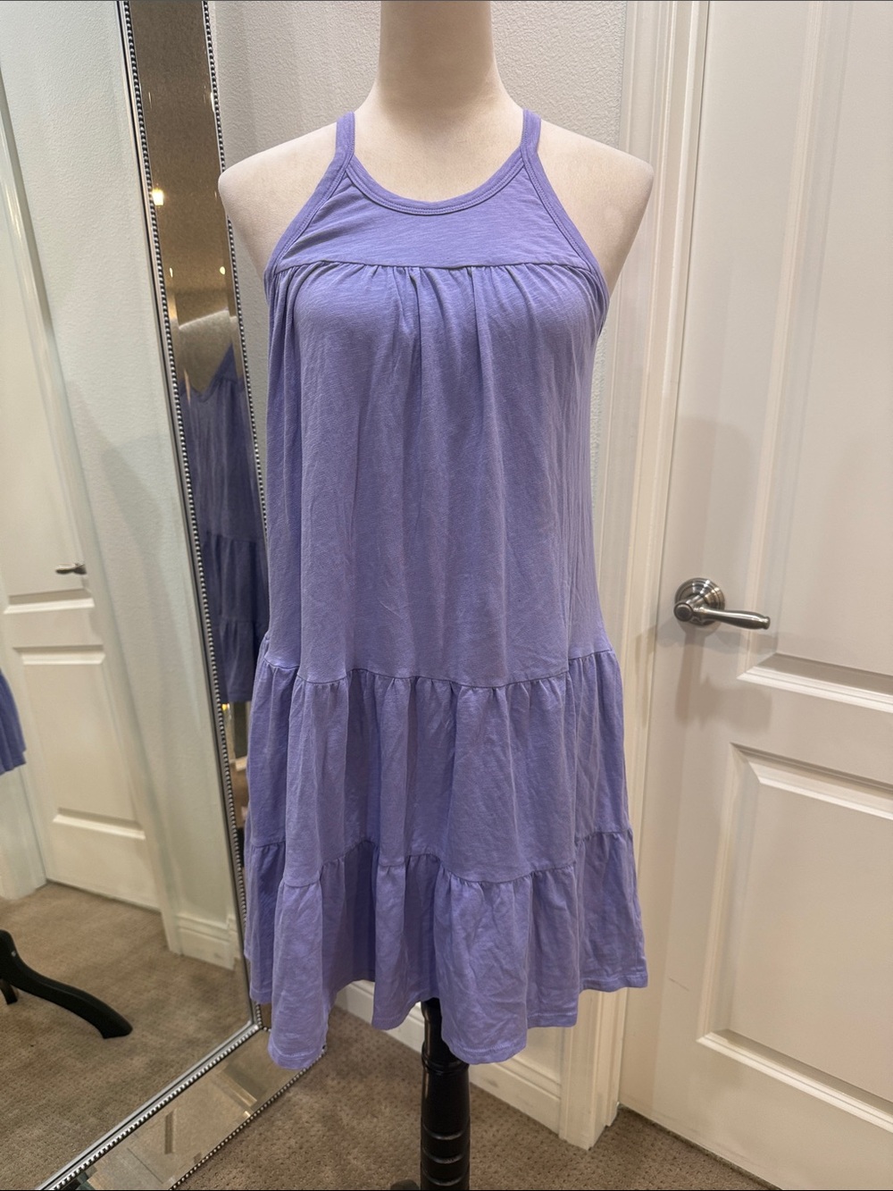 Sundry Lavender Halter Tiered Mini Dress NWT